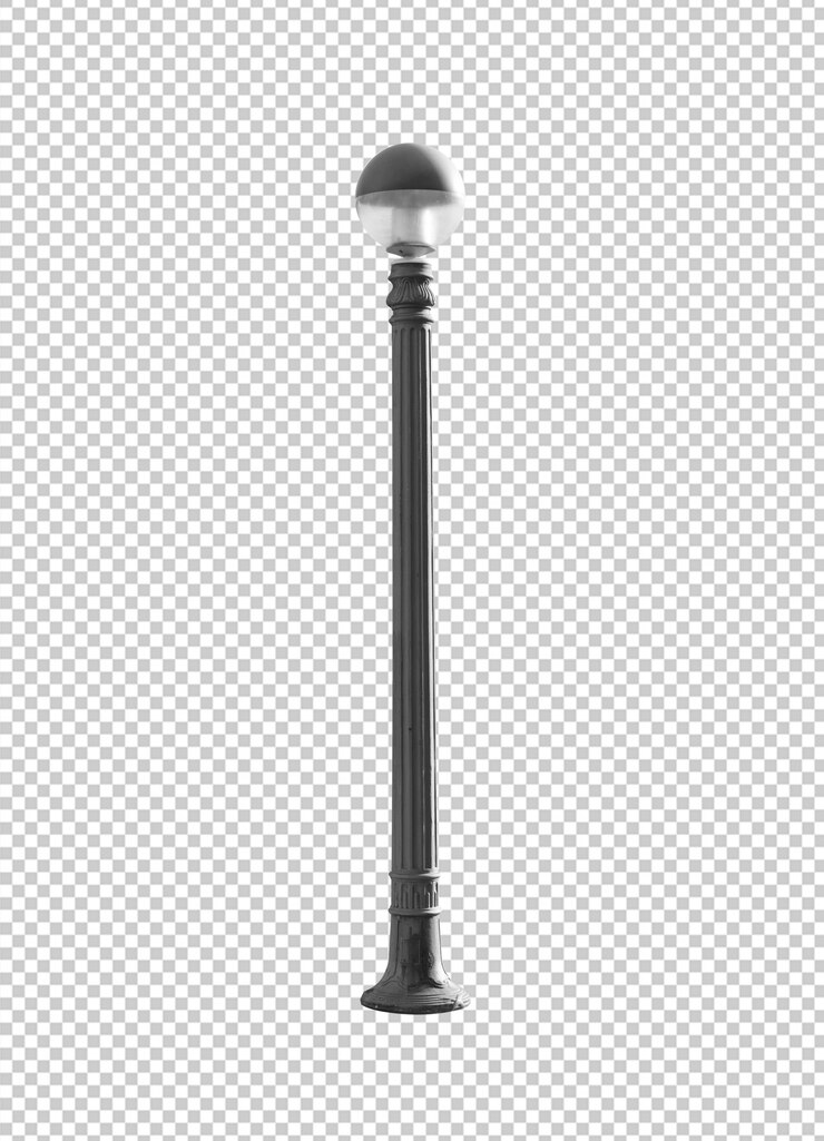 PSD street vintage lamp isolated against white background