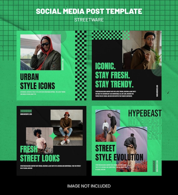 Streetware Fashion Post w mediach społecznościowych