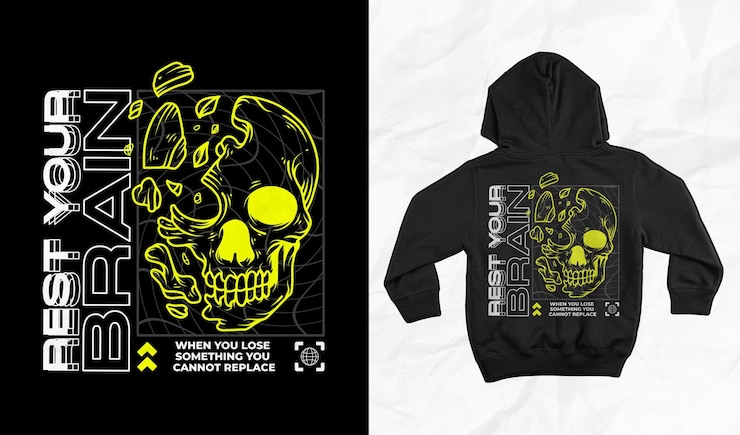 PSD streetwear brutalizm odzież lub plakat