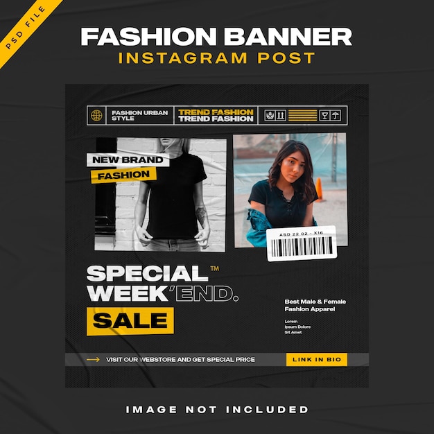 Modello di progettazione di banner post instagram di moda streetwear