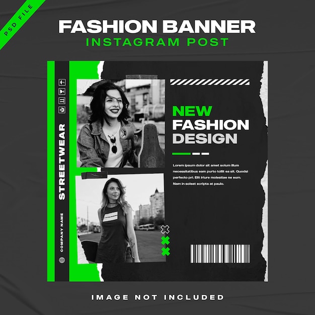 PSD streetwear fashion instagram postset premium psd