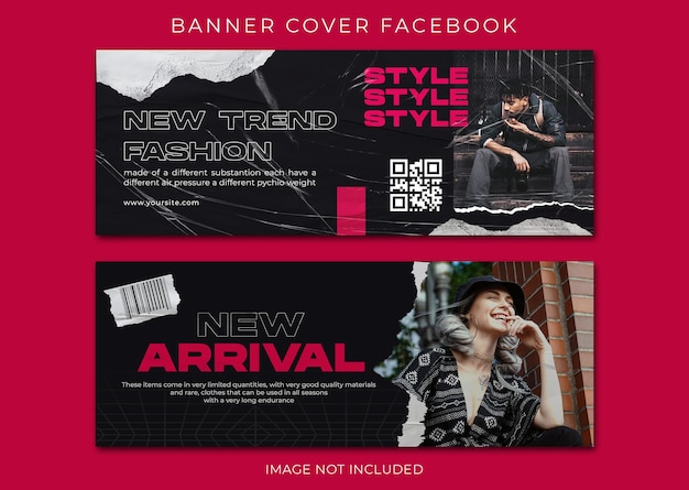 Streetwear fashion okładka na Facebooku i szablon banera internetowego