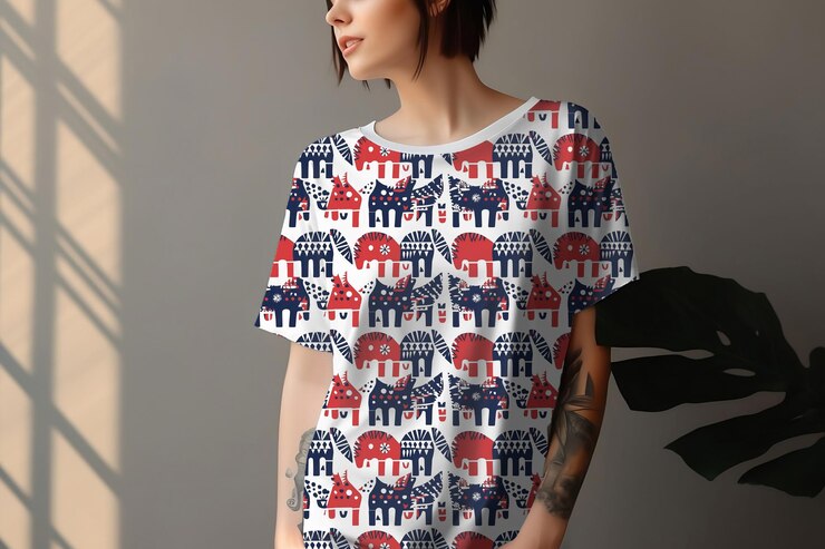 PSD streetwear glam women's oversized tee mockup