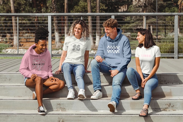 PSD streetwear mockups psd hoodies and tees casual fashion design