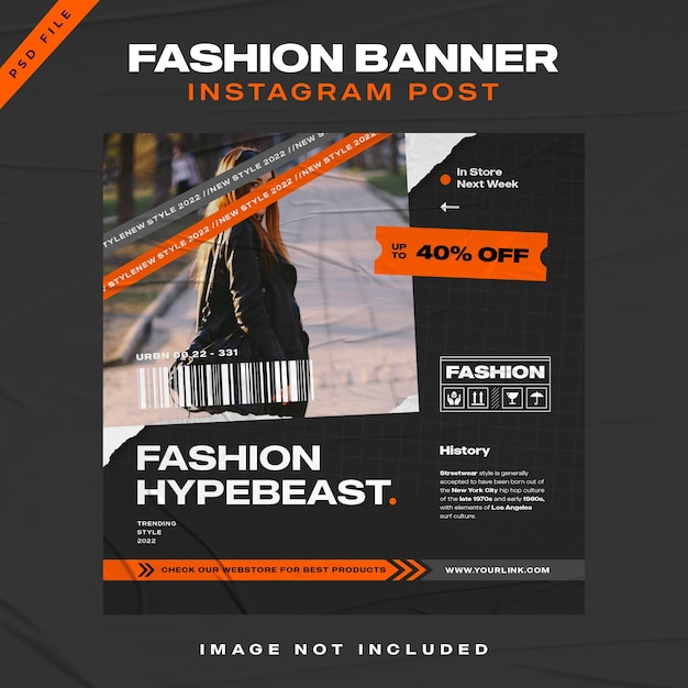 streetwear moda instagram post szablon projektu banera