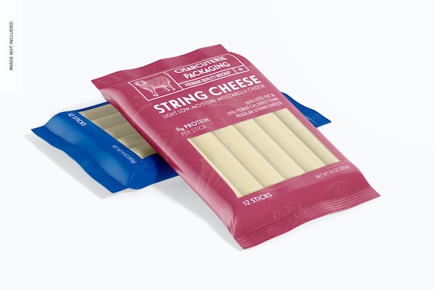 String Cheese Packaging Mockup Leaned