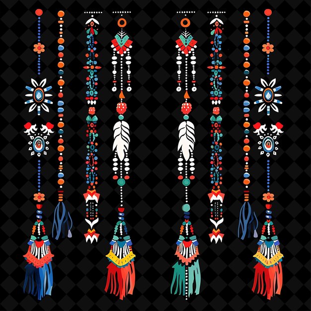 string of colorful beads attach with tassels borderlines des png collage art collections