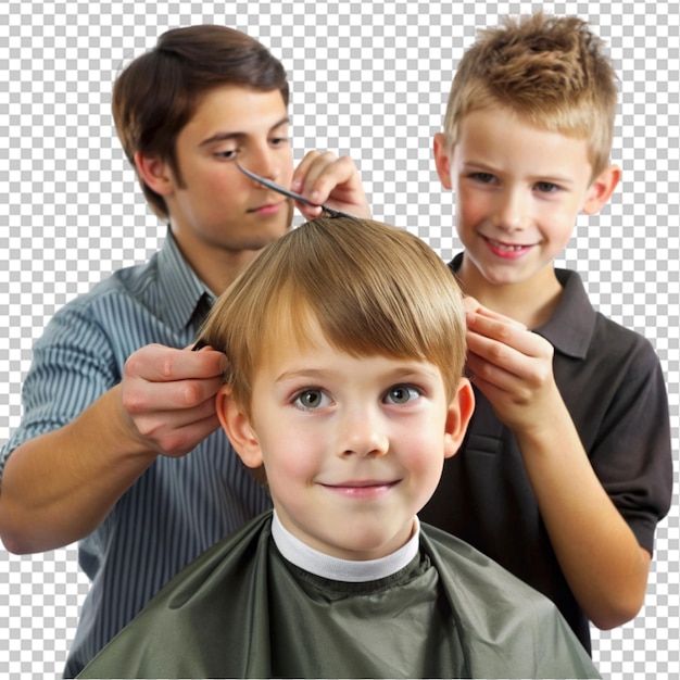 PSD strój włosów chłopców na przezroczystym tle