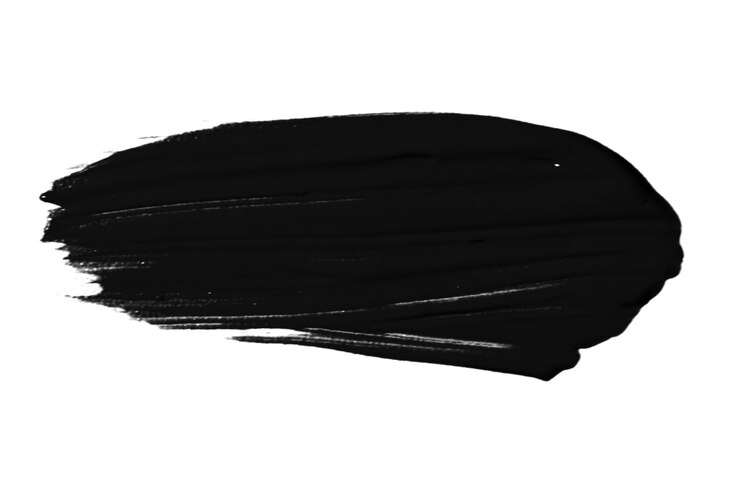 PSD a stroke of black paint on a blank background