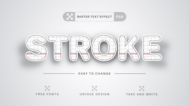 PSD stroke paper editable text effect font style