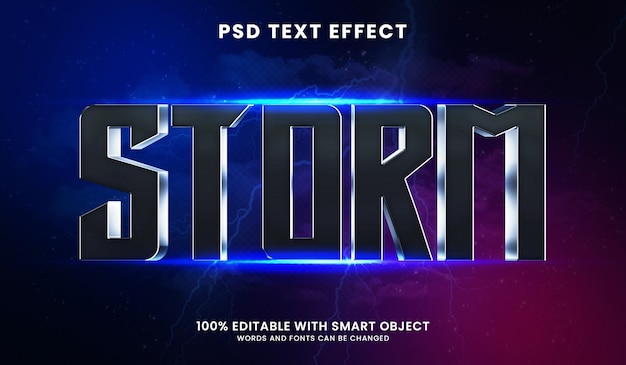 Strom 3d text effect template