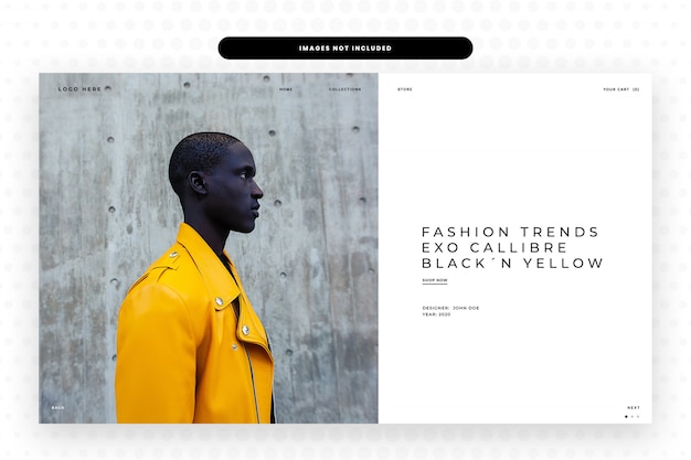 PSD strona docelowa witryny z trendami mody