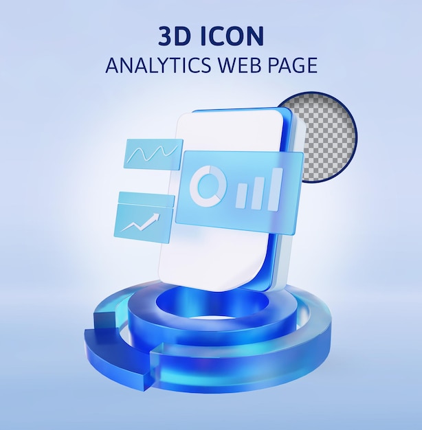 Strona Internetowa Analytics Ilustracja Renderowania 3d