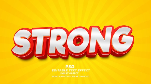 Strong 3d editable photoshop text effect style