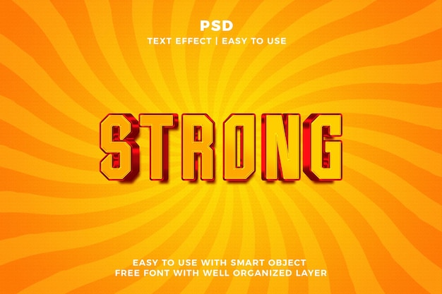 강력한 3D 편집 가능한 텍스트 효과 스타일 psd와 배경