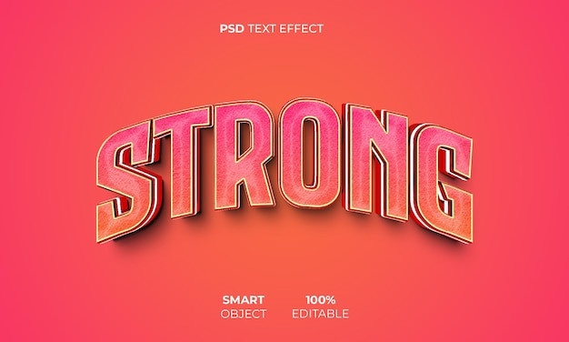 Strong 3d style text effect