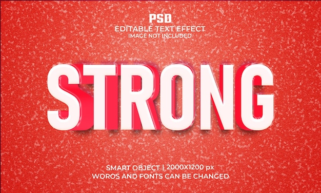 Strong 3d text style effect template