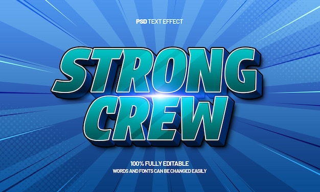 strong crew editable text effect with a team and sport text effect