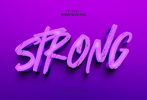 PSD strong editable premium 3d psd text effect