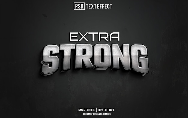 strong text effect font editable typography 3d text