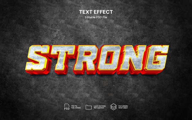 PSD strong text effect