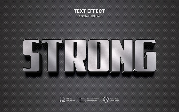 PSD strong  text effect