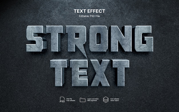 PSD strong  text effect