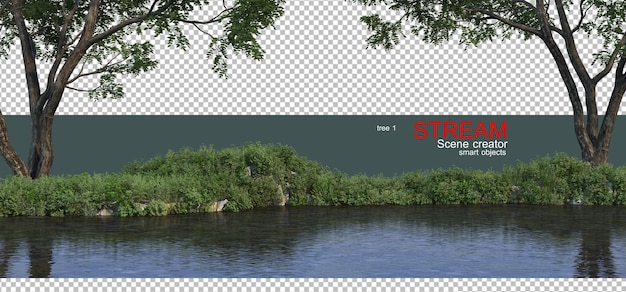 stroom en landschap