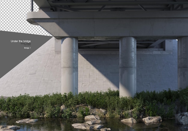 Stroom en planten onder de brug