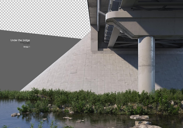 Stroom en planten onder de brug