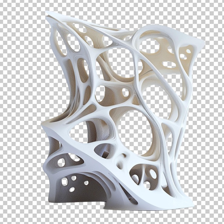 PSD structurecomplex facade abstract form on transparent background