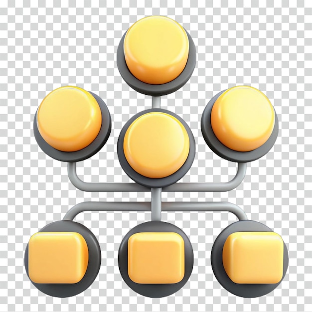 Struktura hierarchiczna Diagram sieci przycisków 3D