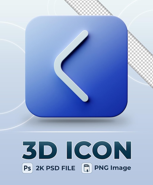 strzała w lewo ikona 3D