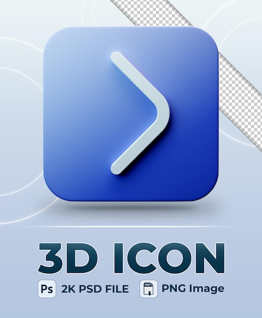 strzała w prawo ikona 3D