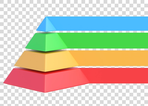 PSD strzałki piramidy infografika diagram wykres trójkąt wykres prezentacja piramida maslowa renderowania 3d