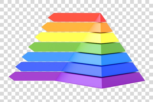 PSD strzałki piramidy infografika diagram wykres trójkąt wykres prezentacja piramida maslowa renderowania 3d