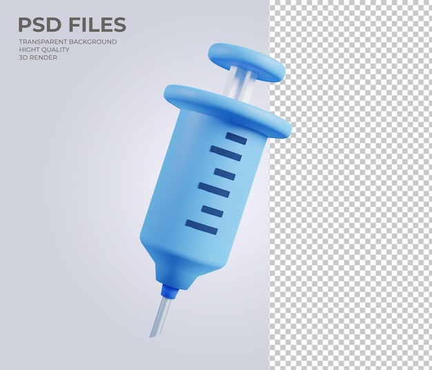 PSD strzykawka do wstrzykiwania szczepionki przeciw grypie zastrzyku 3d render