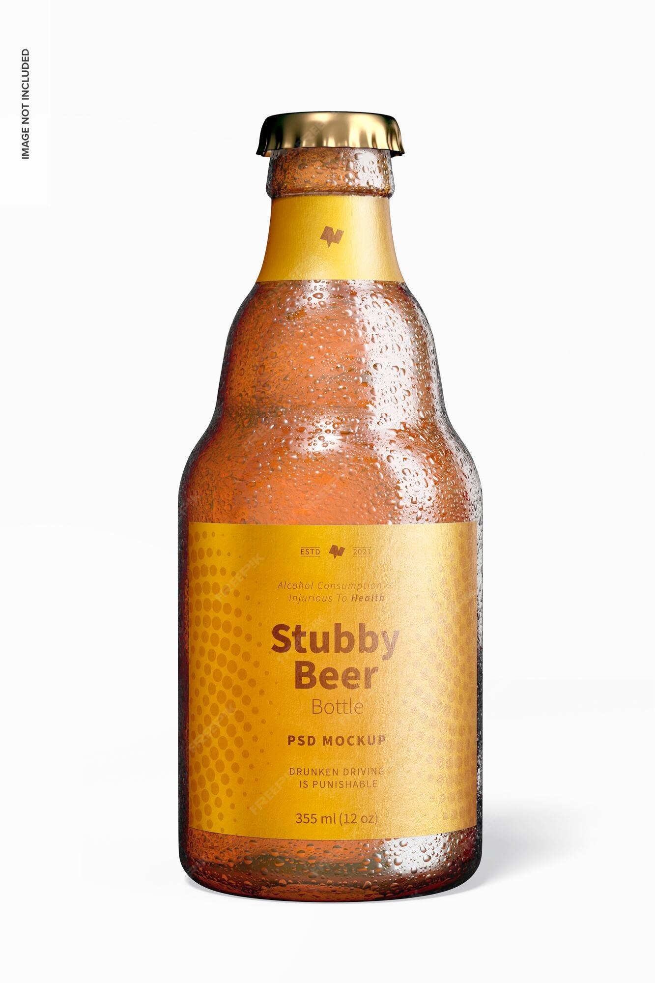 12 oz. (355 ml) Stubby Amber Glass Beer Bottle, Pry-Off, In Cases