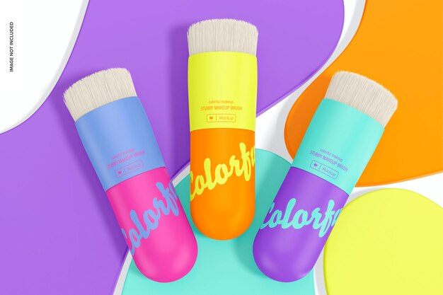 Stubby make-up kwasten set mockup