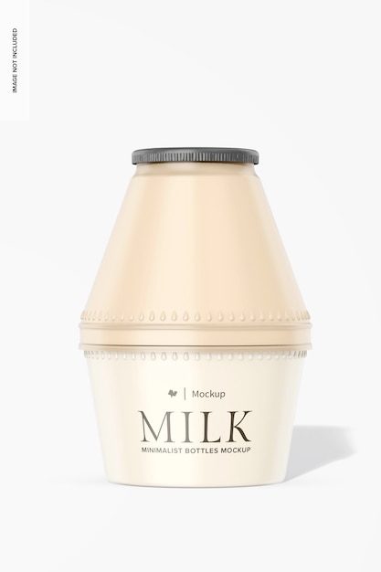 Stubby milk bottle mockup front view