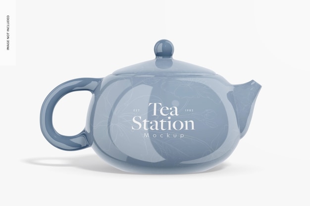 PSD stubby teapot mockup front view