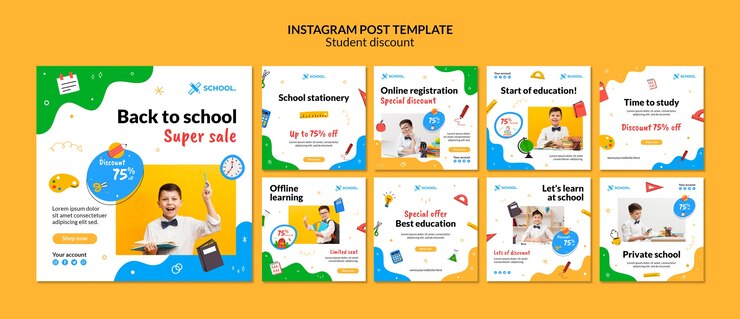 PSD student discounts  instagram posts template