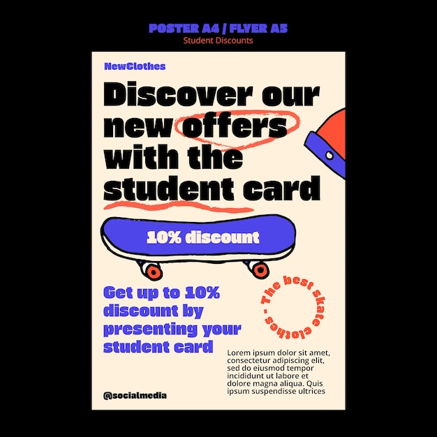 PSD student discounts template design