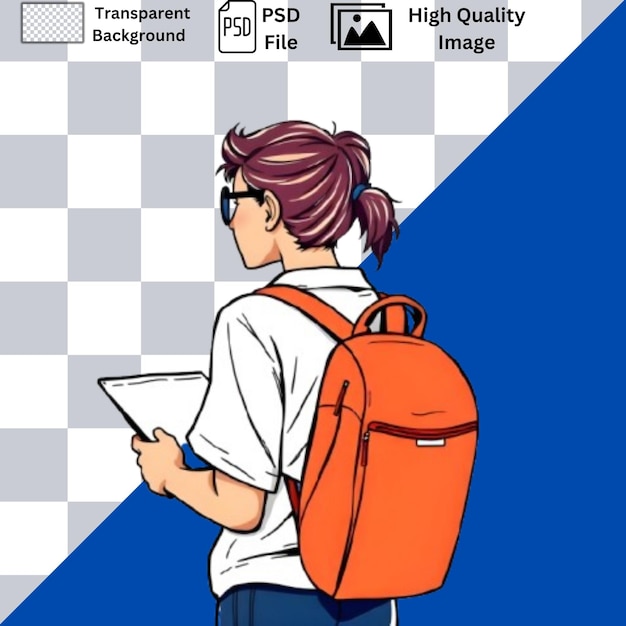 student meisje met transparante achtergrond