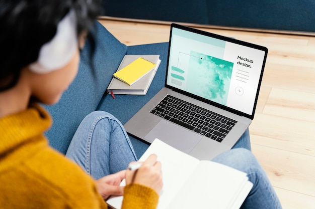 student during online school classes