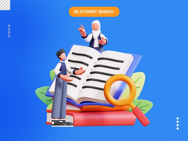 student search 3d character