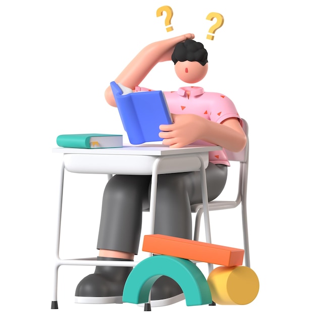 Student Study School Education 3D Illustration