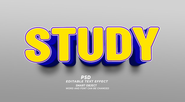 Studia 3d PSD edytowalny efekt tekstu Photoshop szablon