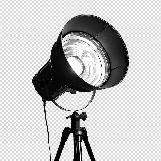 PSD studio flash light isolated on transparent background