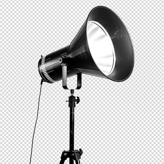 PSD studio flash light isolated on transparent background